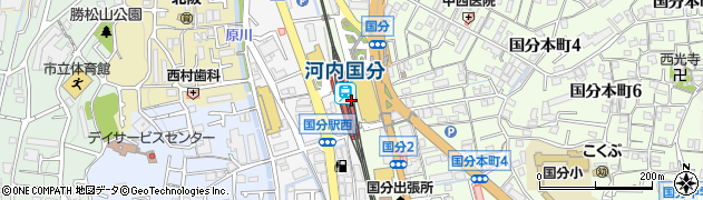 河内国分駅周辺の地図