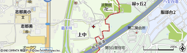 奈良県香芝市上中638周辺の地図