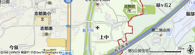 奈良県香芝市上中528周辺の地図