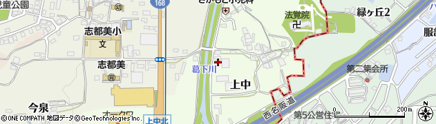 奈良県香芝市上中527周辺の地図