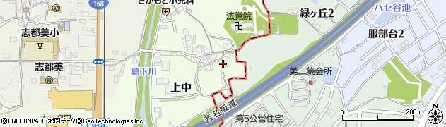 奈良県香芝市上中626周辺の地図
