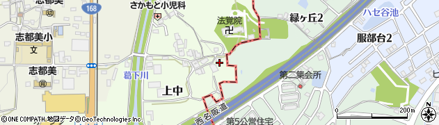 奈良県香芝市上中620周辺の地図