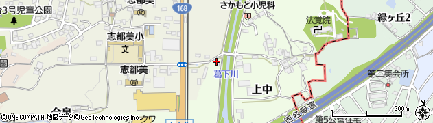 奈良県香芝市上中1周辺の地図