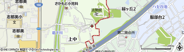 奈良県香芝市上中621周辺の地図