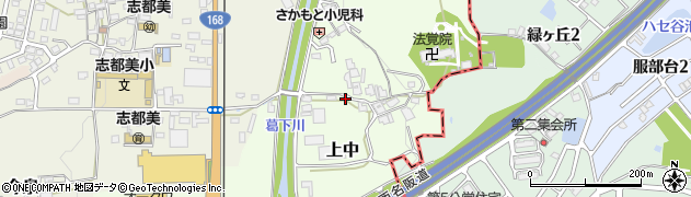 奈良県香芝市上中524周辺の地図