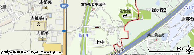 奈良県香芝市上中525周辺の地図