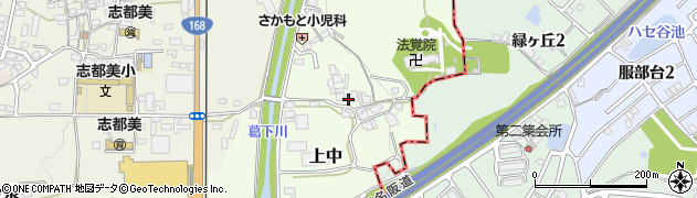 奈良県香芝市上中537周辺の地図