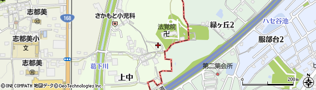 奈良県香芝市上中596周辺の地図