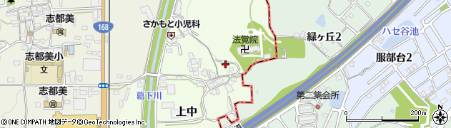 奈良県香芝市上中592周辺の地図