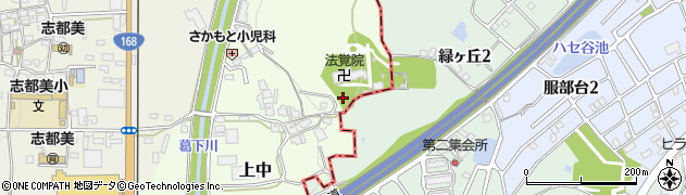 奈良県香芝市上中609周辺の地図