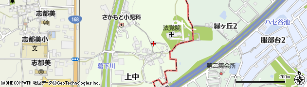 奈良県香芝市上中581周辺の地図