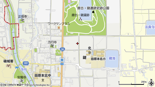〒636-0223 奈良県磯城郡田原本町鍵の地図