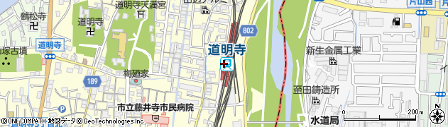 道明寺駅周辺の地図