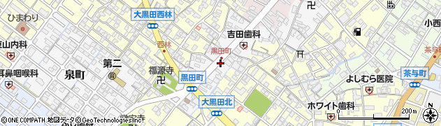黒田町102番地akippa駐車場周辺の地図