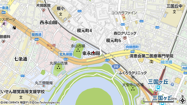 〒590-0034 大阪府堺市堺区東永山園の地図