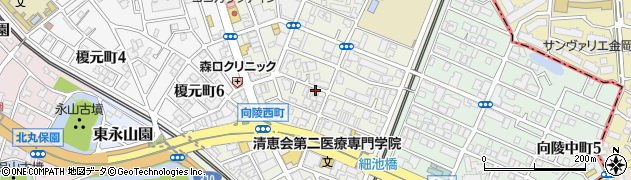 大阪府堺市堺区向陵西町周辺の地図