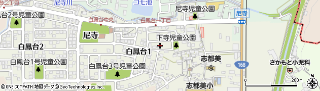 奈良県香芝市白鳳台1丁目5周辺の地図
