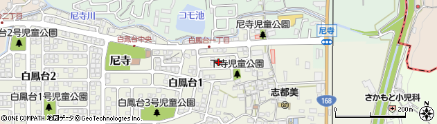 奈良県香芝市白鳳台1丁目17周辺の地図