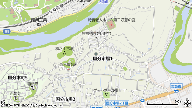 〒582-0022 大阪府柏原市国分市場の地図