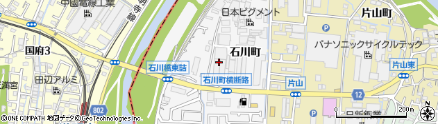 大阪府柏原市石川町周辺の地図