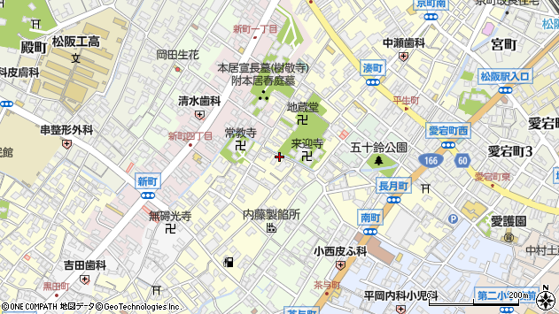 〒515-0076 三重県松阪市白粉町の地図