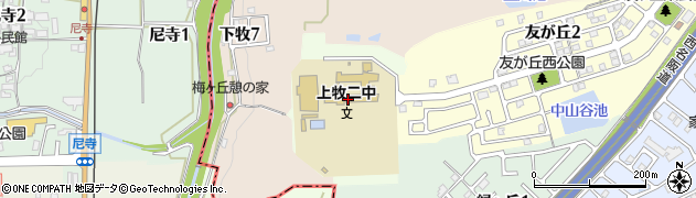 上牧町立上牧第二中学校周辺の地図