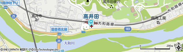 柏原市営　高井田駅第３自転車駐車場周辺の地図