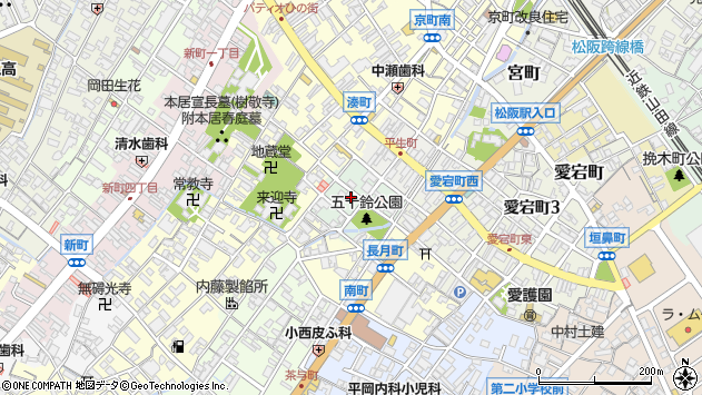 〒515-0086 三重県松阪市五十鈴町の地図