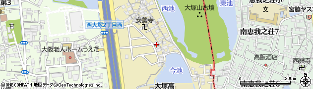 大阪府松原市西大塚周辺の地図