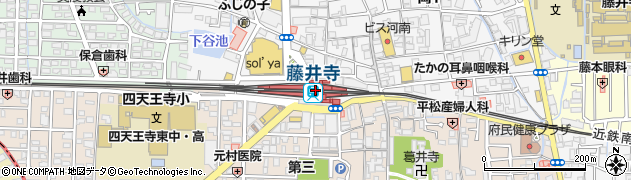 大阪府藤井寺市周辺の地図