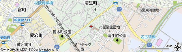松阪清生郵便局周辺の地図