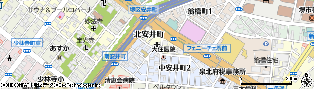 大阪府堺市堺区北安井町周辺の地図