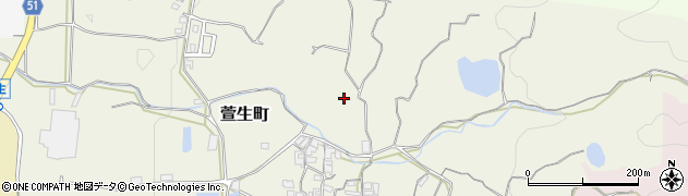 奈良県天理市萱生町周辺の地図