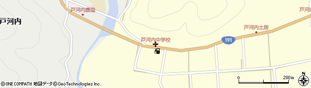 戸河内中学校周辺の地図