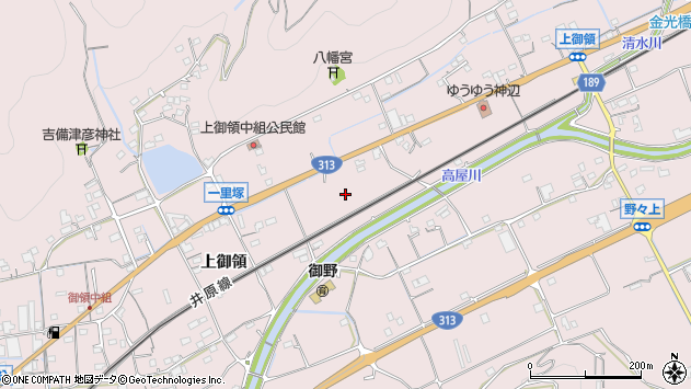 〒720-2111 広島県福山市神辺町上御領の地図