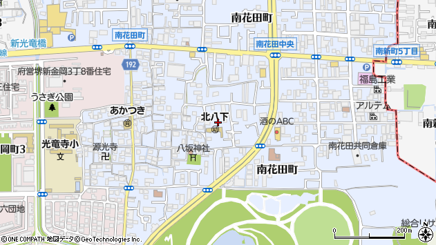 〒591-8011 大阪府堺市北区南花田町の地図