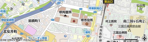 大阪地方裁判所　堺支部執行係開始周辺の地図
