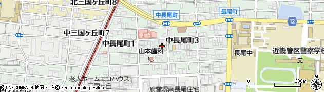 大阪府堺市北区中長尾町周辺の地図