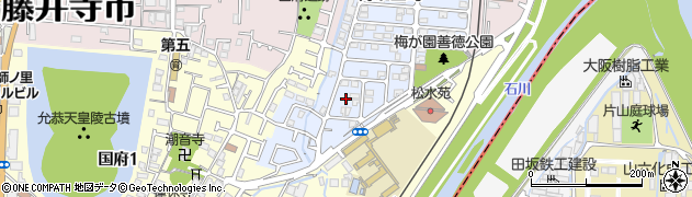 大阪府藤井寺市梅が園町5周辺の地図