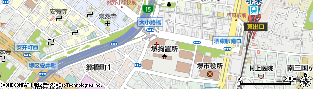 堺郵便局　荷物集荷周辺の地図