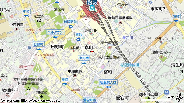 〒515-0017 三重県松阪市京町の地図