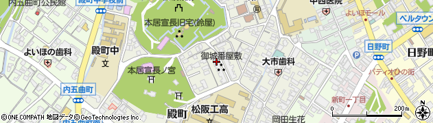 松阪市役所　御城番屋敷周辺の地図