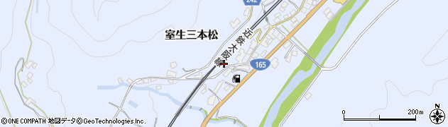 奈良県宇陀市室生三本松周辺の地図