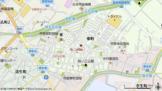〒515-0012 三重県松阪市東町の地図