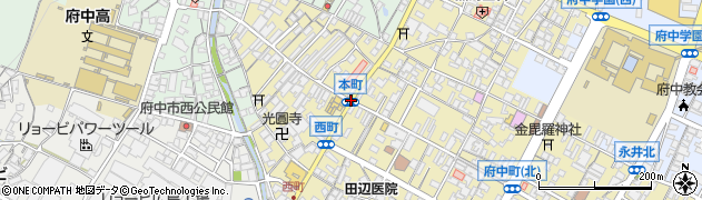 本町交差点周辺の地図