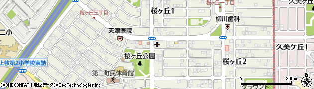 奈良県上牧町（北葛城郡）桜ヶ丘周辺の地図