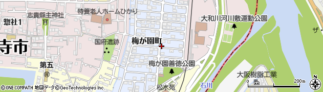 大阪府藤井寺市梅が園町周辺の地図