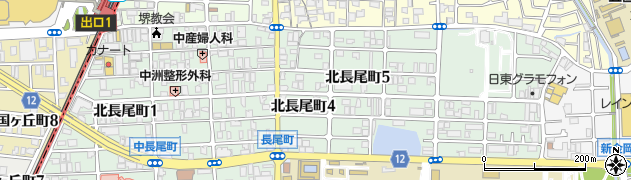 大阪府堺市北区北長尾町周辺の地図