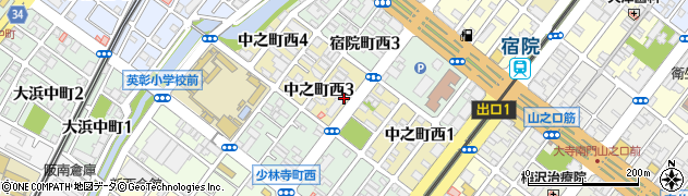 大阪府堺市堺区中之町西周辺の地図