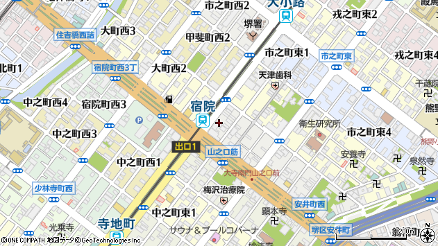 〒590-0954 大阪府堺市堺区大町東の地図